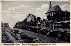 Im Vordergrund der Rosengarten (angelegt 1925/26) mit Blick auf das Kriegerdenkmal (erbaut 1927) und die Kriegergedchtniskapelle auf dem Michelsberg (erbaut 1934/36).